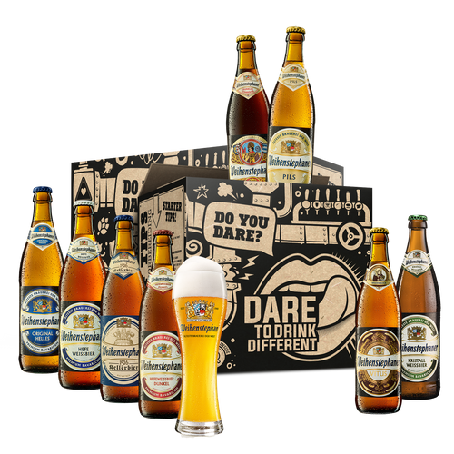 Weihenstephan bierpakket. Met allemaal verschillende bieren van Weihenstephan