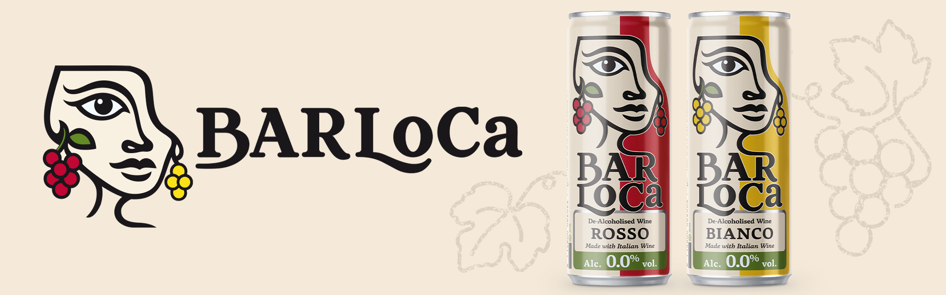 BarLoca banner met de twee 0.0 wijnen