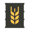 Vaat met graan logo erop