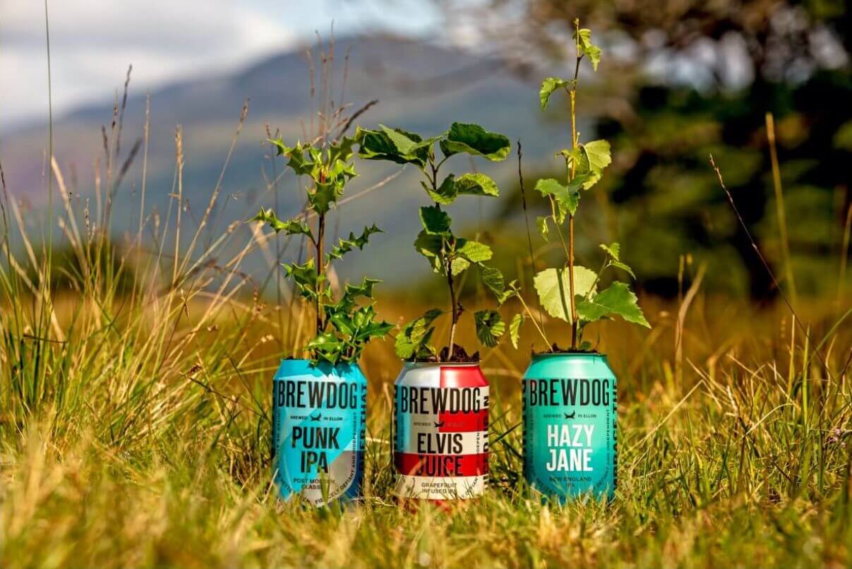 BrewDog bieren met takjes die eruit groeien