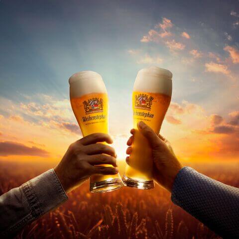 Weihenstephaner bier bij zonsopgang