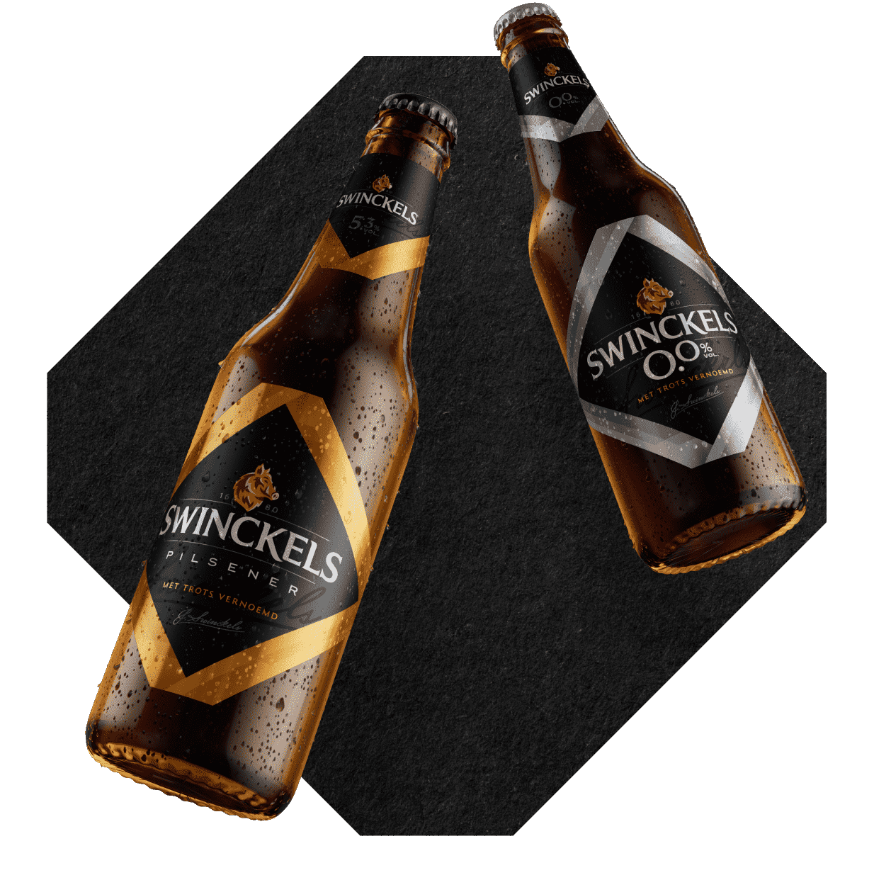 De Swinckels Pilsener en Swinckels 0.0 Pilsener