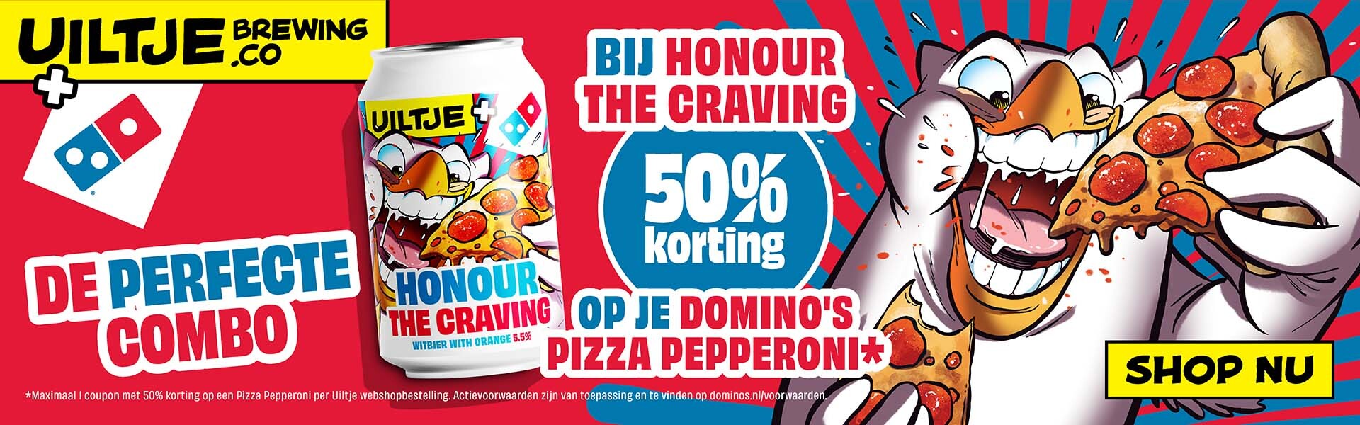 Uiltje en domino's honour the cravings actie 