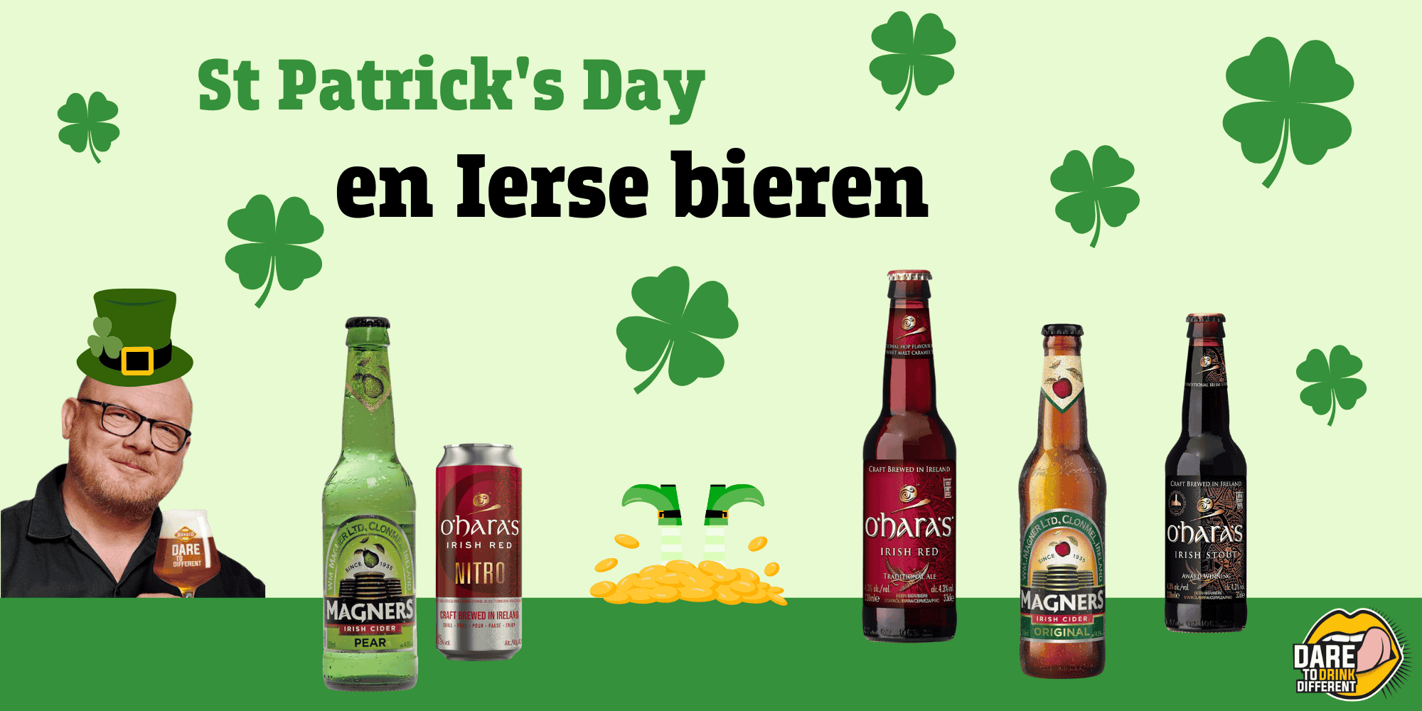 Alipis 18 Stuks klaver slinger Ierse versieringen klaver decoraties st patrick's day decoraties wervelversieringen voor St. Patrick Klavertje vier De vlag Ierland