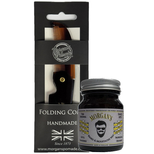 Morgan's Beard and Moustache Wax 50g + Moustache Flip Comb