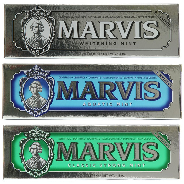 Marvis Triple Set - Aquatic Mint 85ml, Whitening Mint 85ml and Strong Mint 85ml