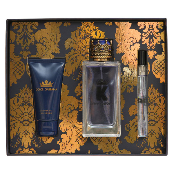 Dolce & Gabbana K Gift Set - Eau de Toilette 100ml + 15ml Travel Spray & Shower Gel