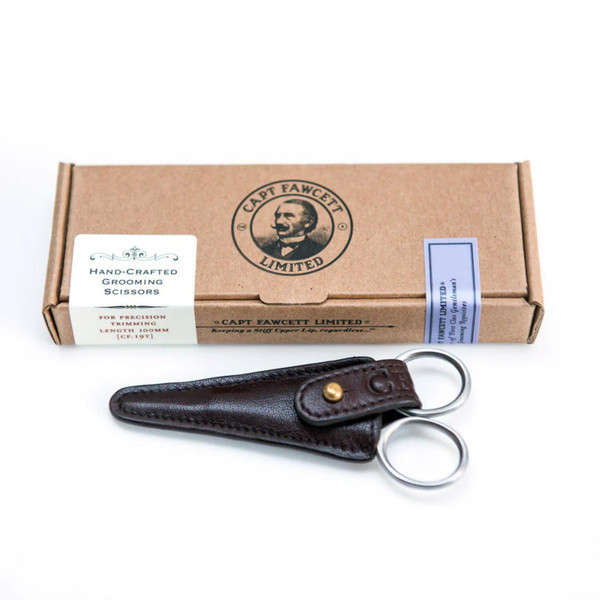  Captain Fawcett's Grooming Scissors with Leather Pouch