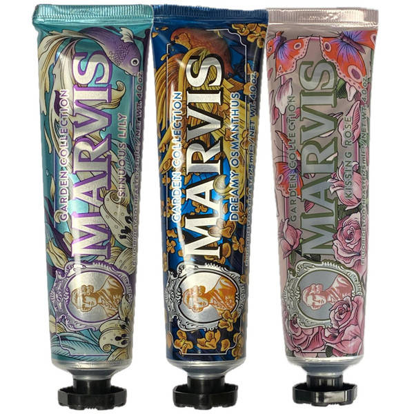 Marvis Garden Collection Dreamy Osmanthus Toothpaste, Sinuously + Kissing Rose