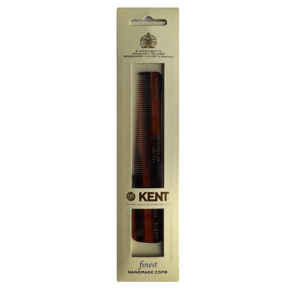 Kent Comb (R 18T) Handmade 138mm Pocket Comb with Thumb Grip for Fine Hair