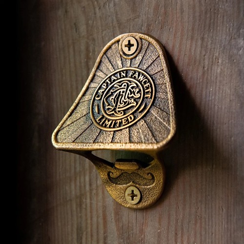 Captain Fawcett's Wall Mounted Brass Beer Bottle Opener