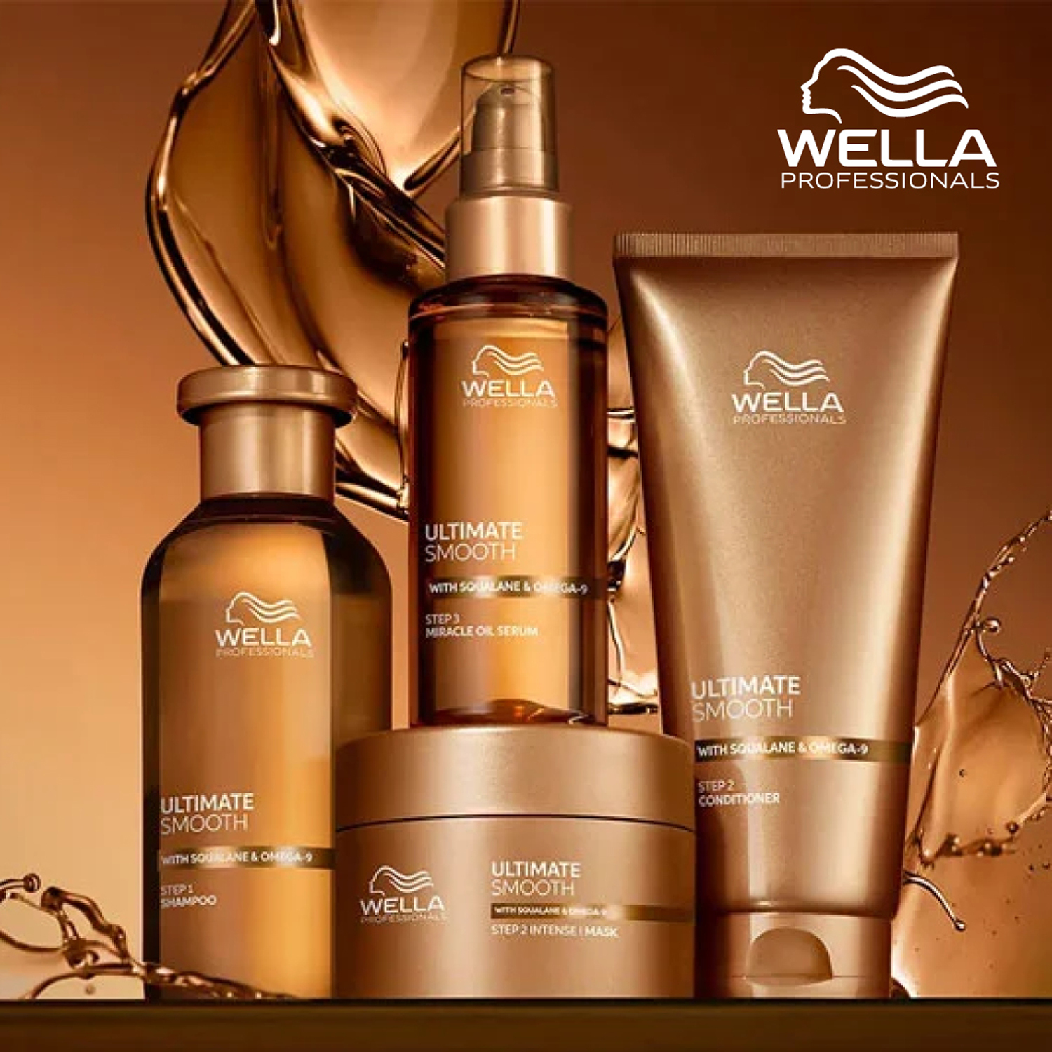Wella Professionals Ultimate Smooth Shampoo for dry, frizzy hair with Metal Purifier, Squalane, and Omega-9 for nourishment and smoothness