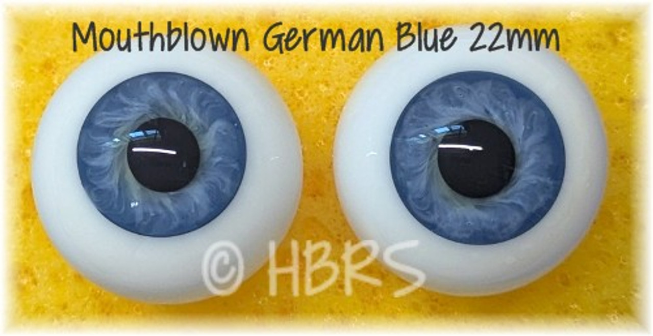 Figurenaugen brand German Mouthblown Glass Eyes - Blue 22mm Figurenaugen brand German Mouthblown Glass Eyes - Blue 22mm