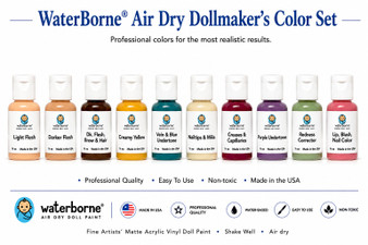 10 of the most used dollmaking colors, pre-blended for your convenience.  The set includes 5 mediums.