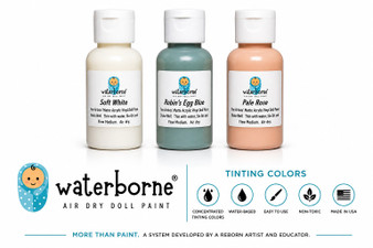 Waterborne ® air dry doll paints in three pastel colors to use as is, or blend with other colors to achieve special effects and desired skin and hair tones.