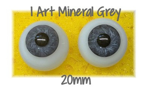 I Art Reborns brand Mouthblown Glass eyes - Mineral Grey 20mm
