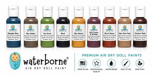 Create customized flesh tones, shadows, undertones and fine details with the WaterBorne® Advanced Flesh Color Set.