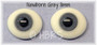 Pabol Flat Oval Glass Eyes Baby Grey -  8mm