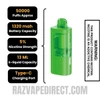 Sour Apple Ice RAZ VUE 50K Disposable Pod Specifications