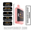 Strawberry Burst RAZ DC25000 Zero Nicotine Disposable Vape Specifications