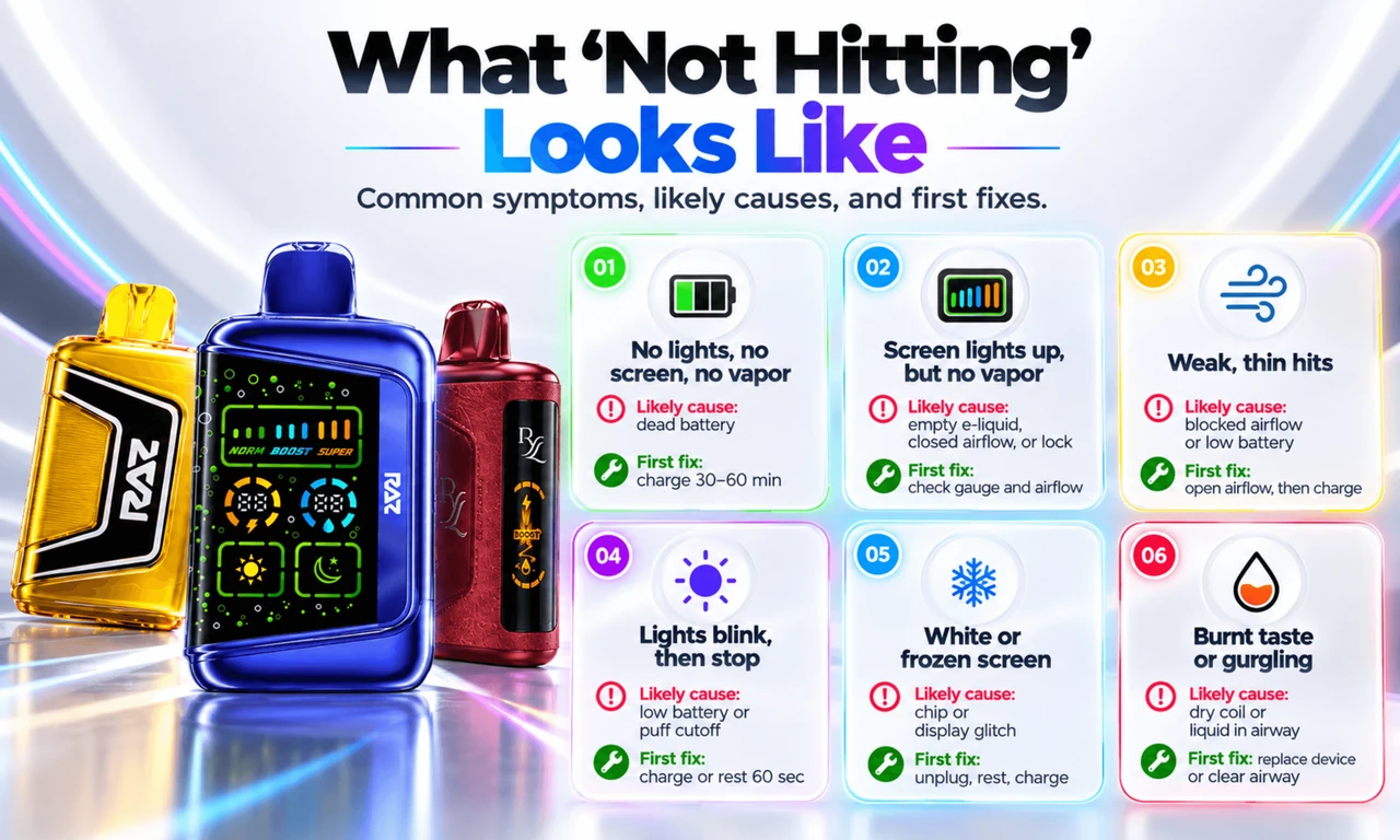 What a RAZ Vape not hitting looks like: common symptoms and causes
