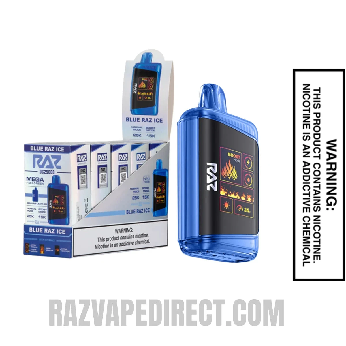 Blue Razz  Ice RAZ DC25000 Freedom Edition With Bundle Pack