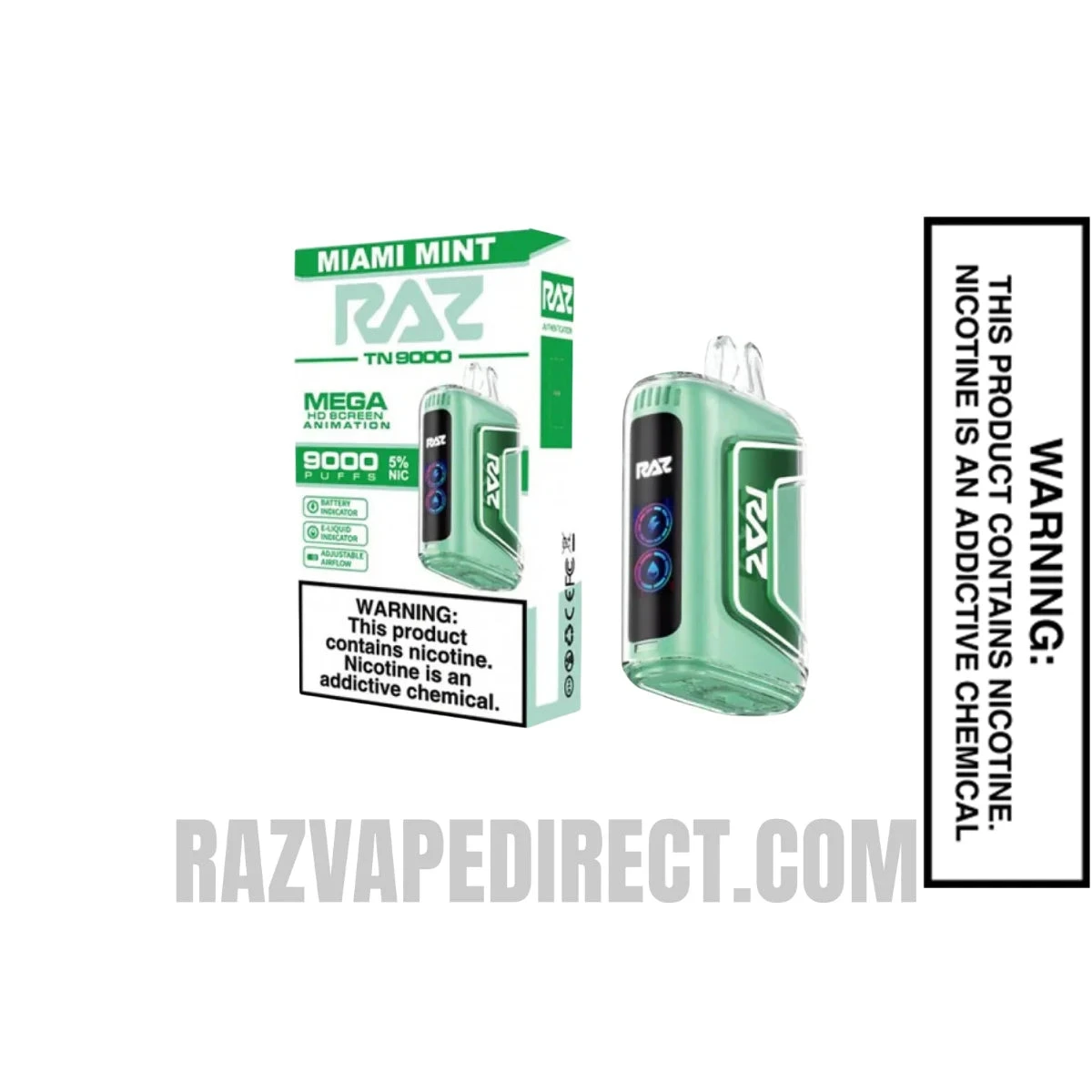Miami Mint RAZ TN9000 Disposable Vape With Package Box