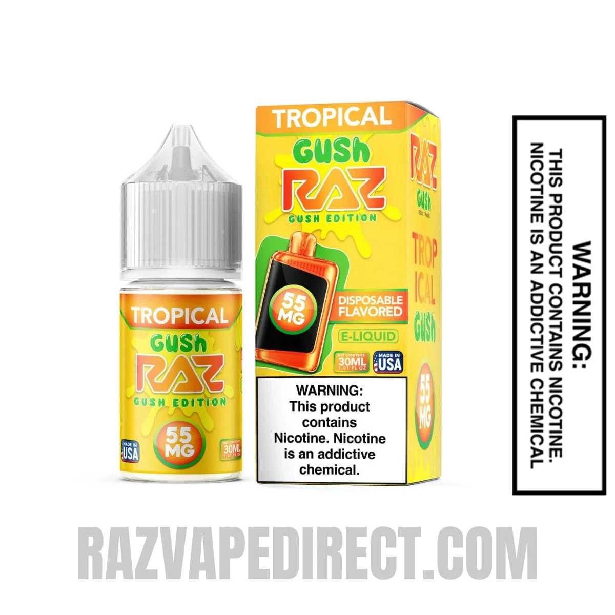 Tropical Gush RAZ Salt Nic Juice 30 ML with package box