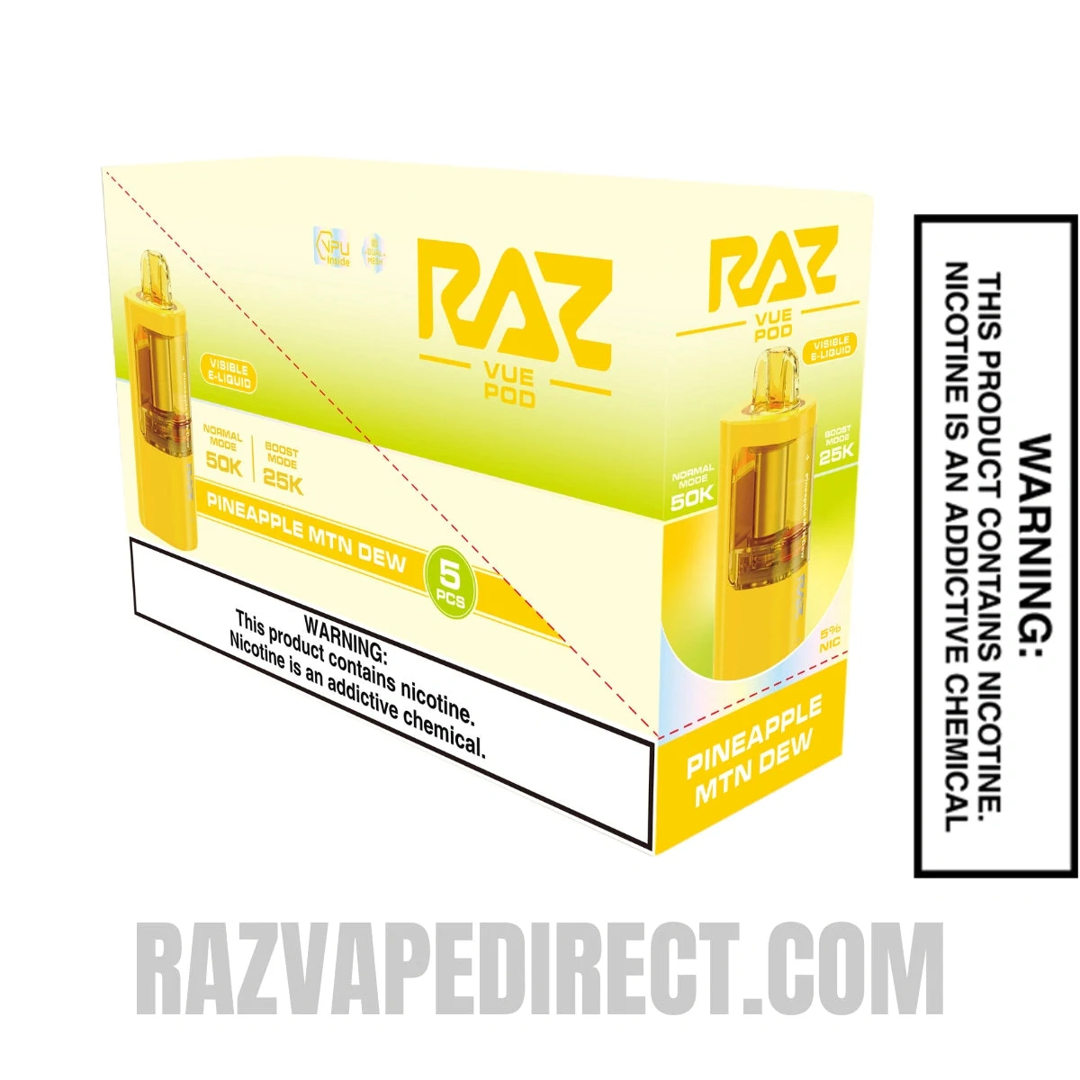 Pineapple MTN Dew RAZ VUE 50K Disposable Pod with bundle Box