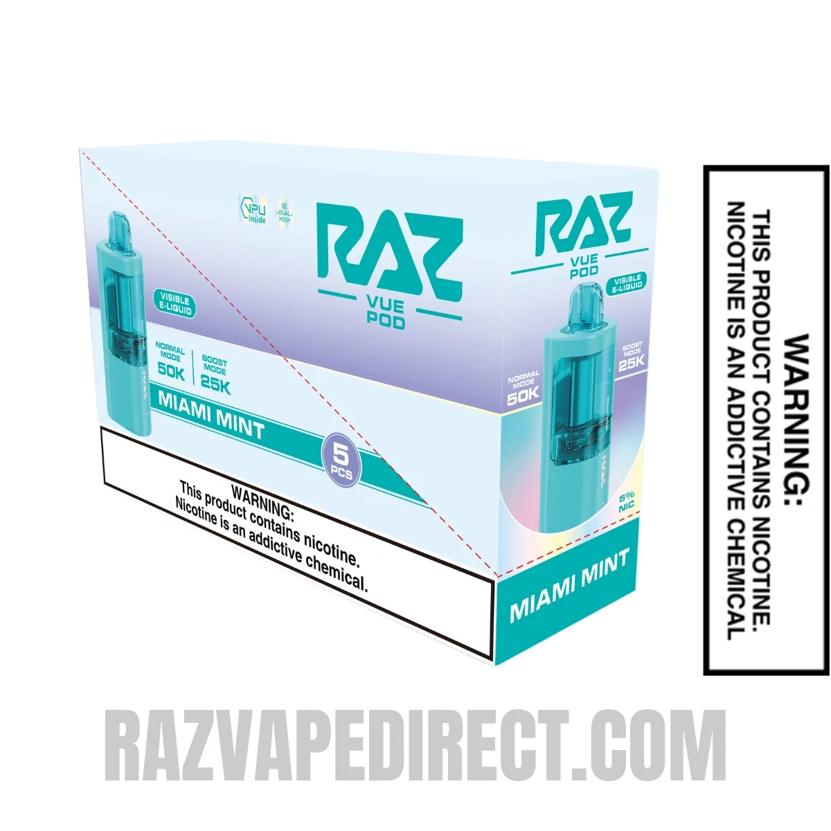Miami Mint RAZ VUE 50K Disposable Pod with bundle Box
