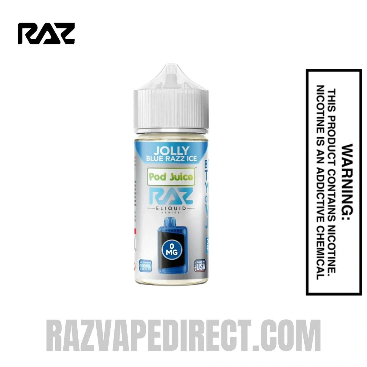 Jolly Blue Razz Ice Pod Juice X RAZ Vape Juice 100 ML