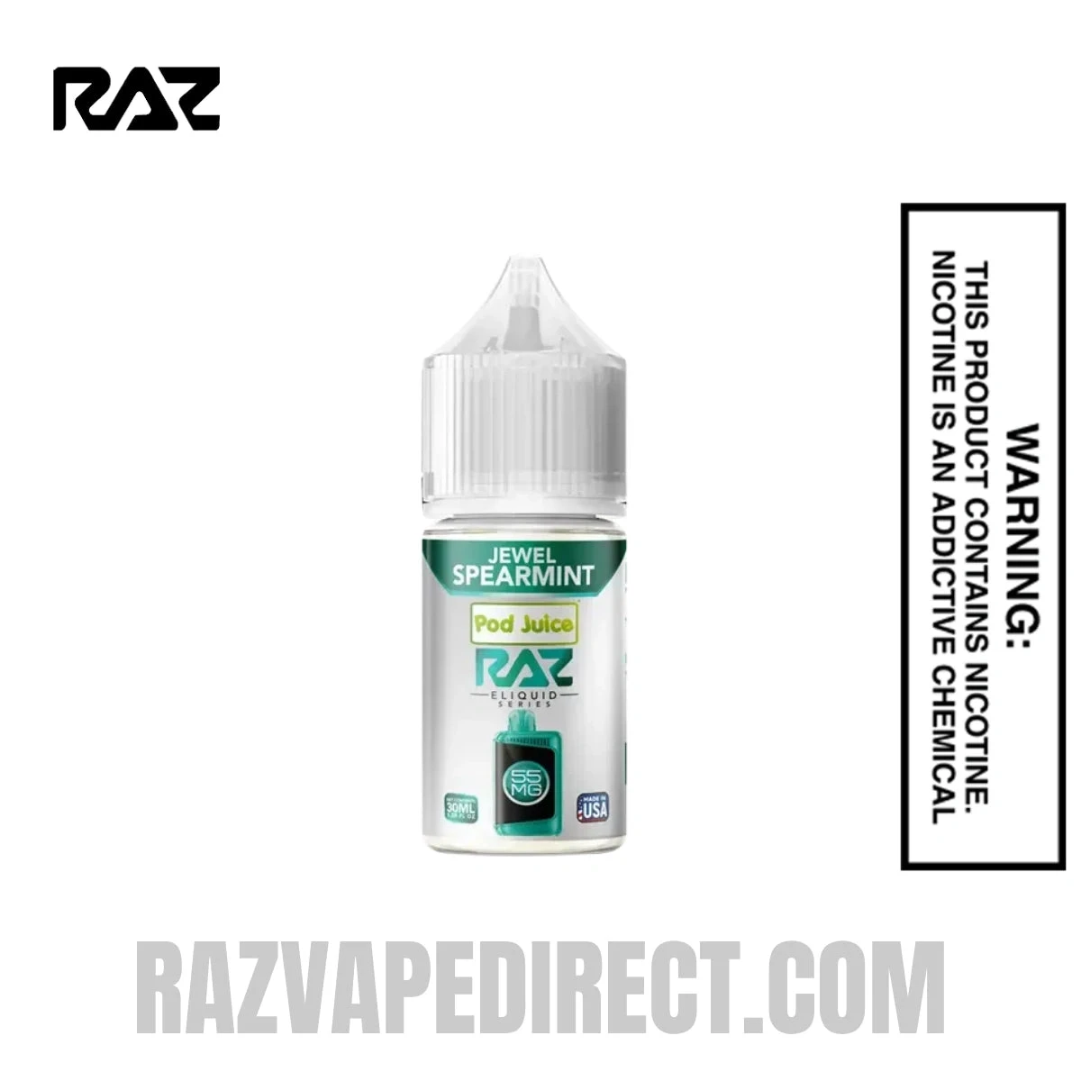 Jewel Spearmint Pod Juice X RAZ Salt Nic juice 30 ML