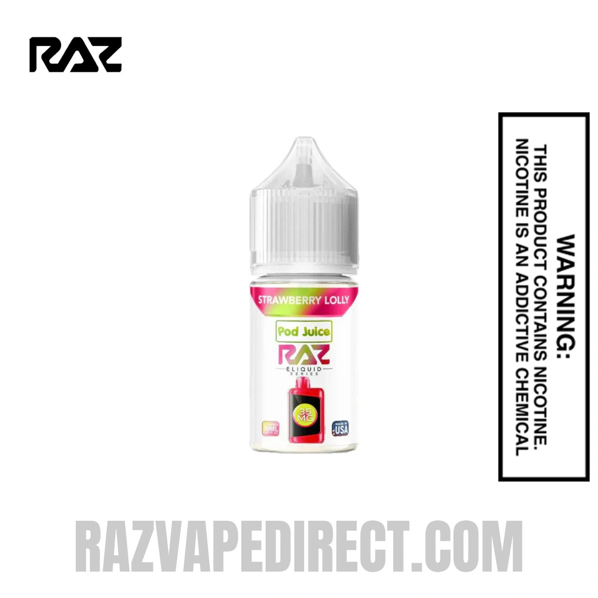 Strawberry Lolly Pod Juice X RAZ Salt Nic juice 30 ML