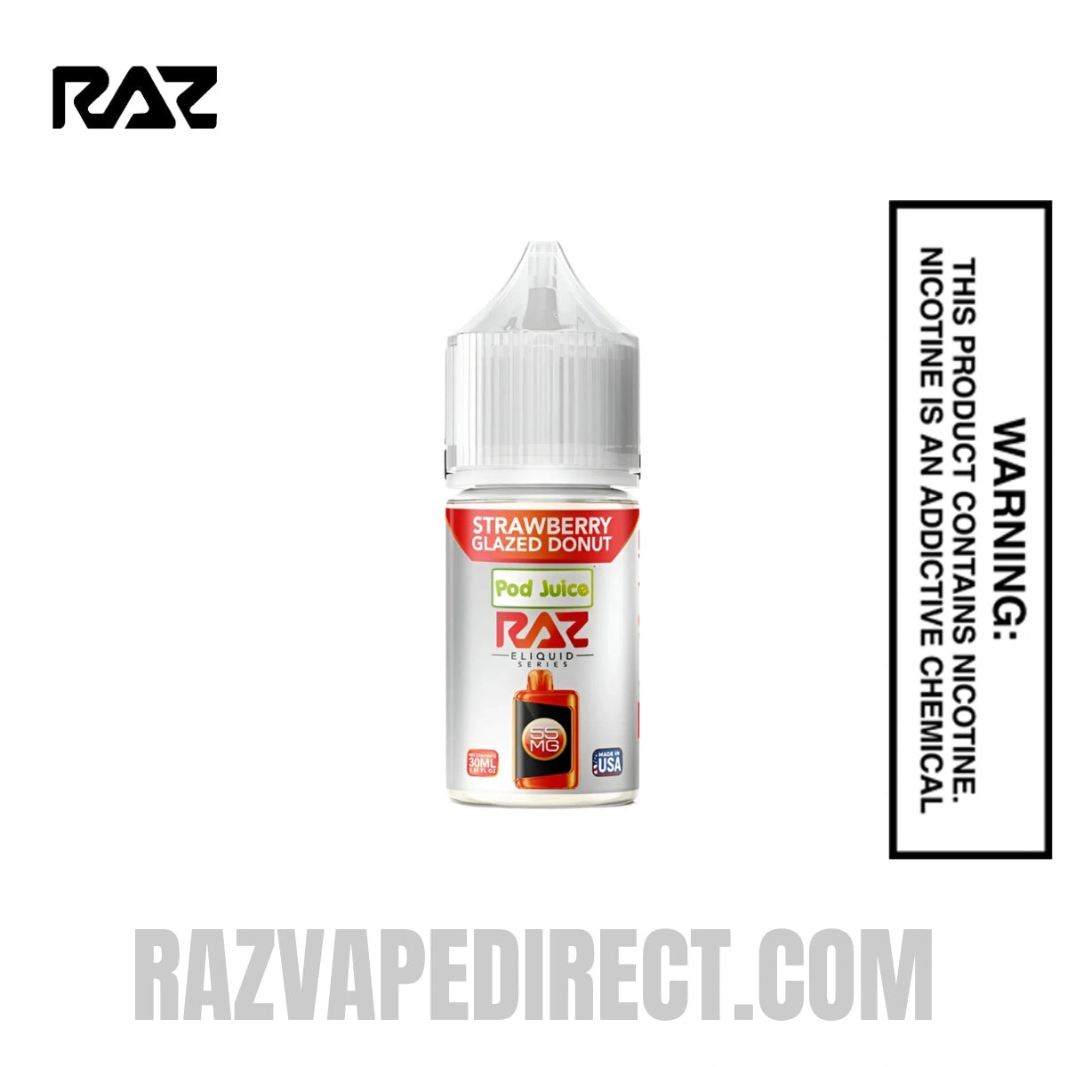 Strawberry Glazed Donut RAZ Salt Nic Juice 30 ML