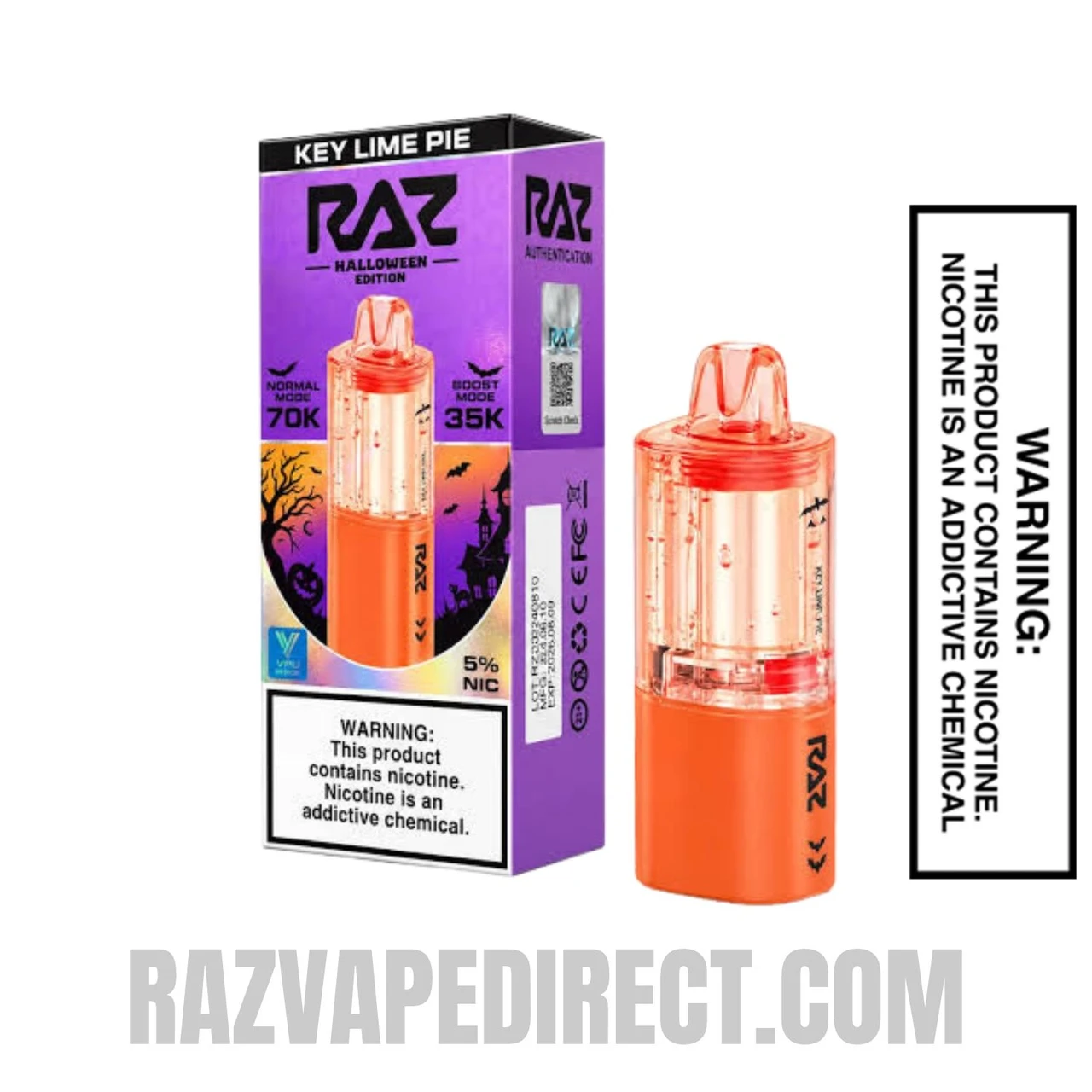 Key Lime Pie RAZ VUE 70K Halloween Edition Disposable Pod With Package Box