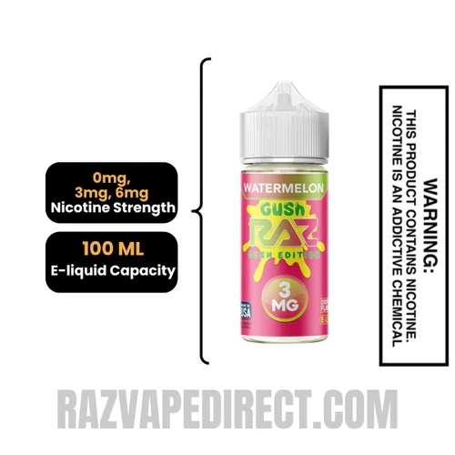 Watermelon Gush RAZ Vape Juice 100 ML Specification