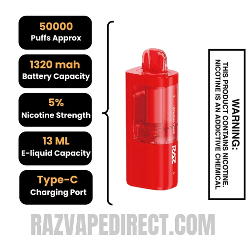 Hawaiian Punch RAZ VUE 50K Disposable Pod Specifications