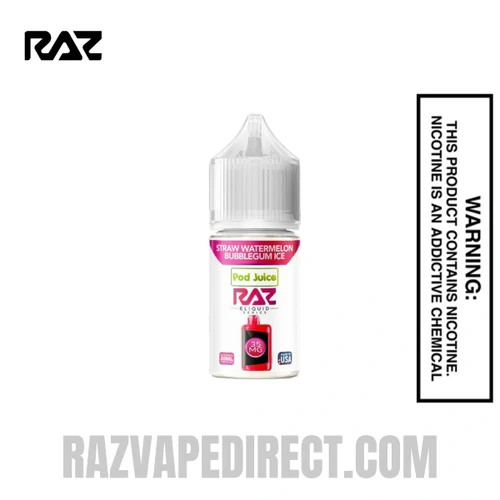 Straw Watermelon Bubblegum Ice Pod Juice X RAZ Salt Nic juice 30 ML