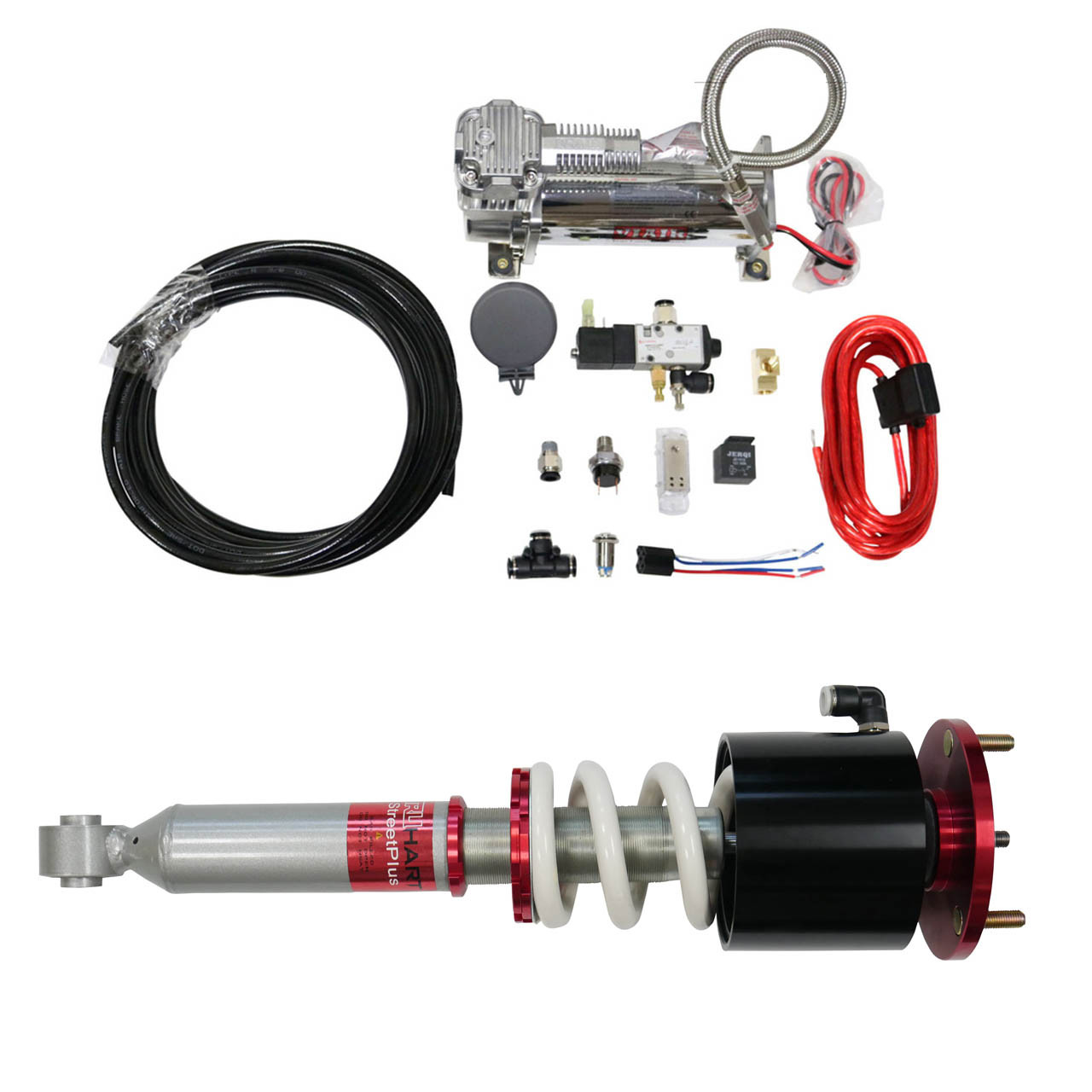 StreetPlus Coilovers w/ Front Air Cups Plus Gold Tankless