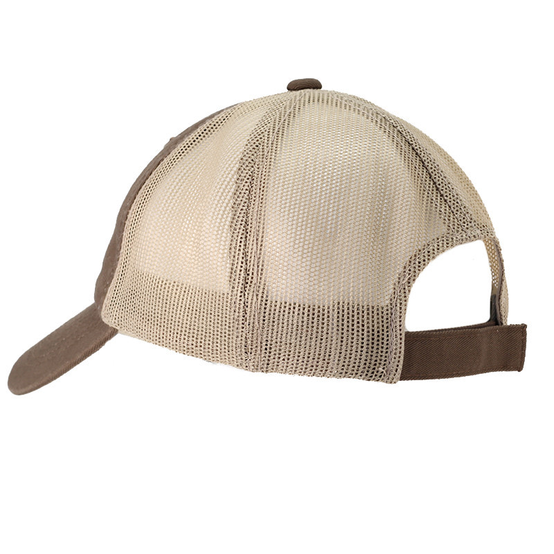 Brown Baseball Cap with Tan Mesh - BlueChip Picks