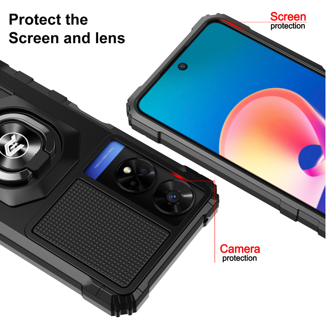 COMAKU Cover A Libro Per TCL 50 XL 5G, Custodia Portafoglio In Pelle Con Supporto E Chiusura Magnetica, Nero