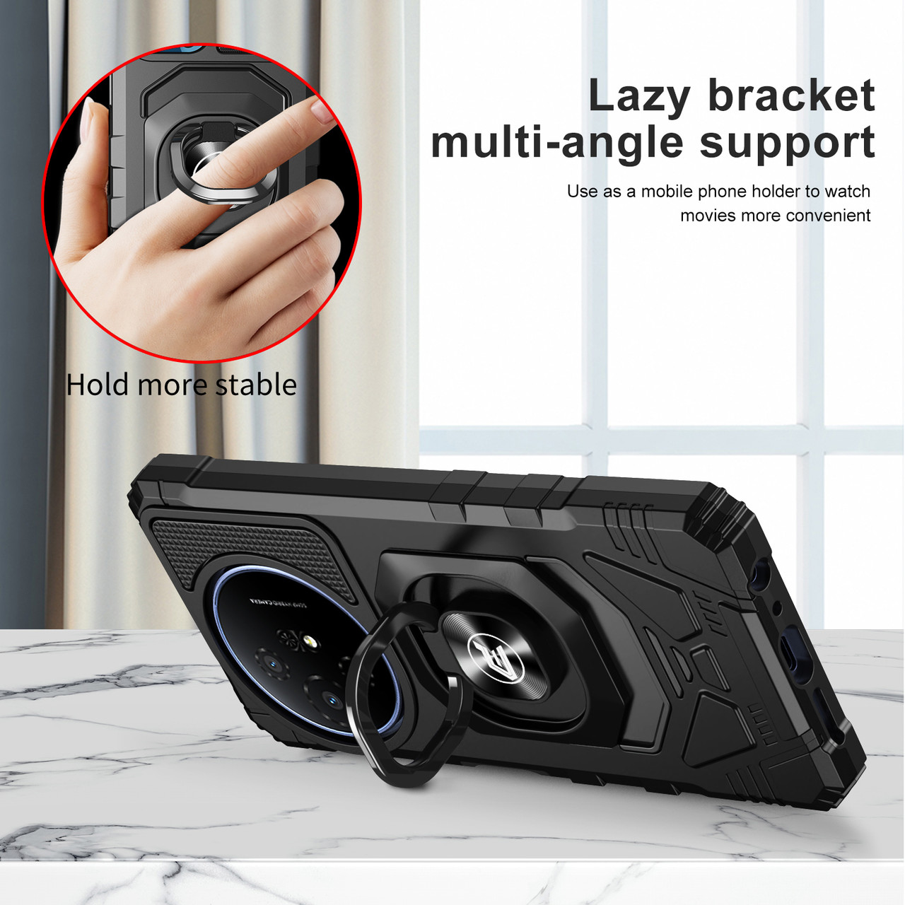 TCL 50 XL 5G / 50 XL NXTPAPER 5G phone case, Ring Kickstand Magnetic Car Mount, PC and TPU Impact-Resistant Bumpers Protective Case by Wireless ProTech - Wireless ProTech TCL 50 XL 5G / 50 XL NXTPAPER 5G phone case, Ring Kickstand Magnetic Car Mount, PC and TPU Impact-Resistant Bumpers Protective Case by Wireless ProTech - Wireless ProTech