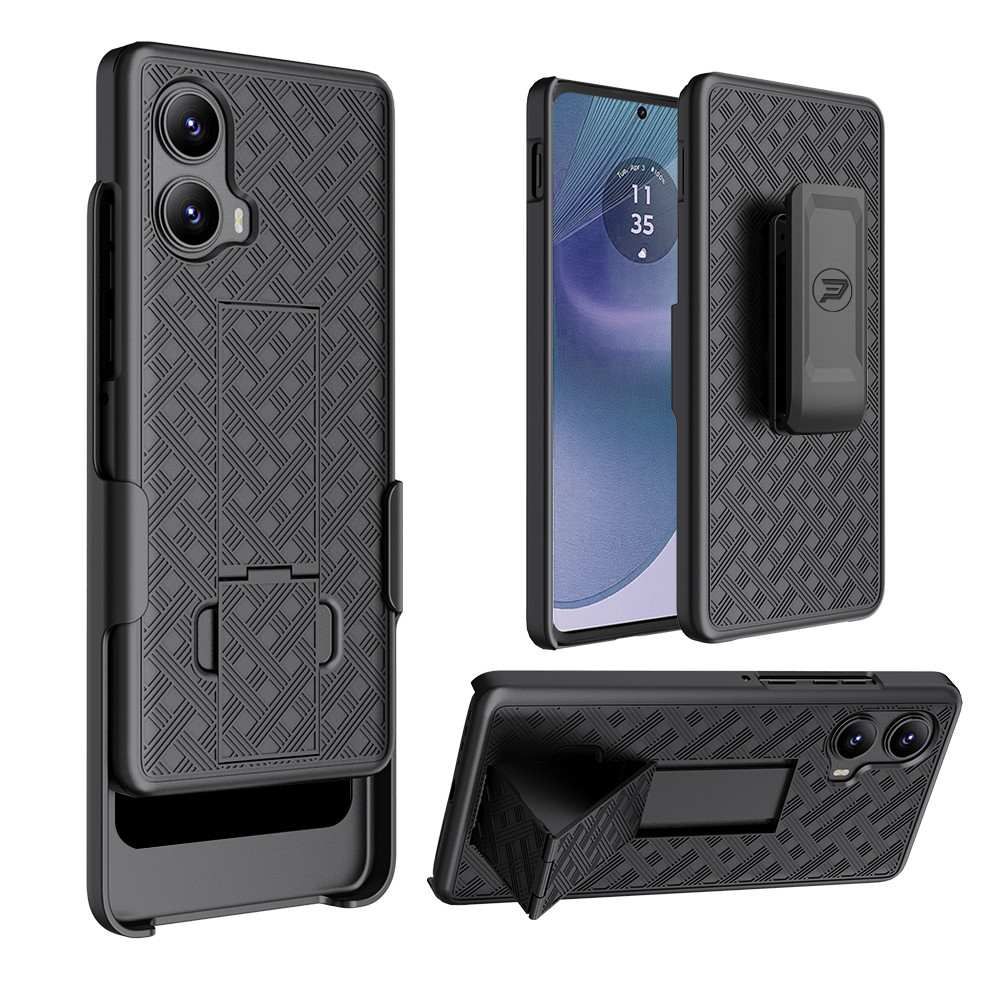 Motorola Edge (2024) Case with Built-In Kickstand and Swivel Belt Clip  Holster Combo by Wireless ProTech