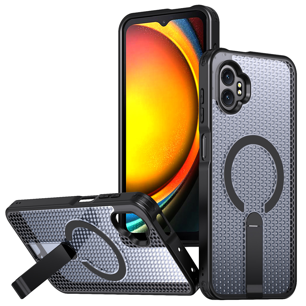 [虎太郎]Galaxy S10 スケルトン Samsung Galaxy XCover7 Pro SM-G766, Concealed Built-in Magnet and