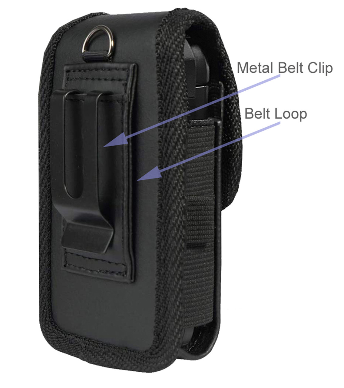 Universal Extra Small Vertical Black Nylon Pouch, Metal Belt Clip
