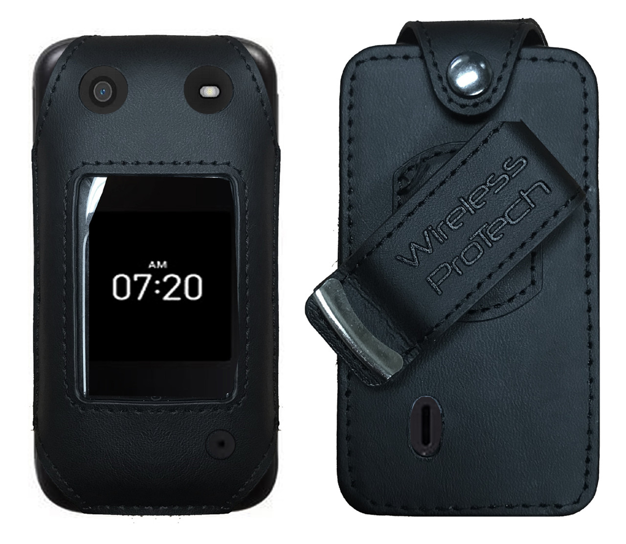 Nokia 2760 Flip (N139DL) Form Fitted Leather Case, Rotating Belt Clip,  Built-in Screen & Keypad Protection by Wireless ProTech - Wireless ProTech