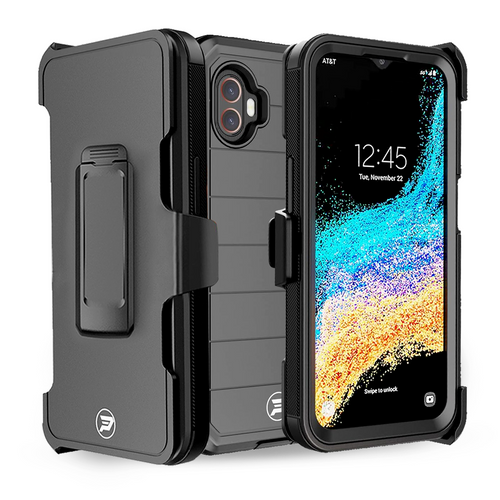 Samsung Galaxy XCover6 Pro SM-G736 Heavy Duty Belt Clip Holster with Rugged Triple Layer TPU and PC Lined Case Combo by Wireless ProTech