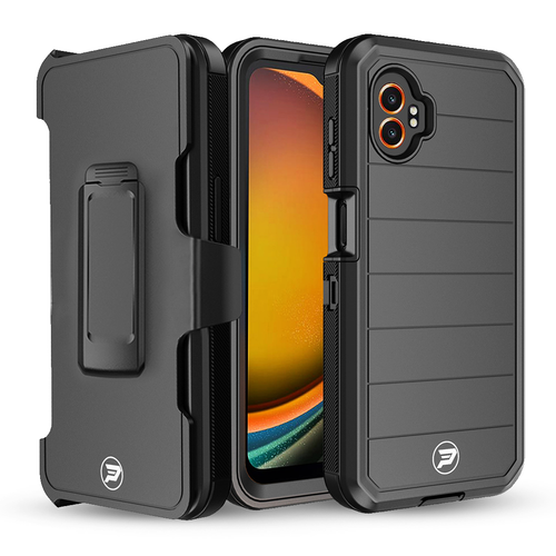 Heavy Duty Rugged Case for Samsung Galaxy XCover7 Pro / XCover6 Pro (SM-G766 / SM-G736U) by Wireless ProTech, Shockproof TPU and PC with Swivel Belt Clip Holster and Kickstand 