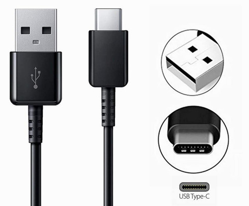 USB Type C to USB-A Charge and Sync Cable 4 Feet USB-C Black
