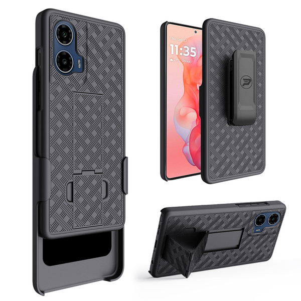 Motorola Moto G Stylus (2024) Case with Built-In Kickstand and Swivel Belt Clip Holster Combo by Wireless ProTech